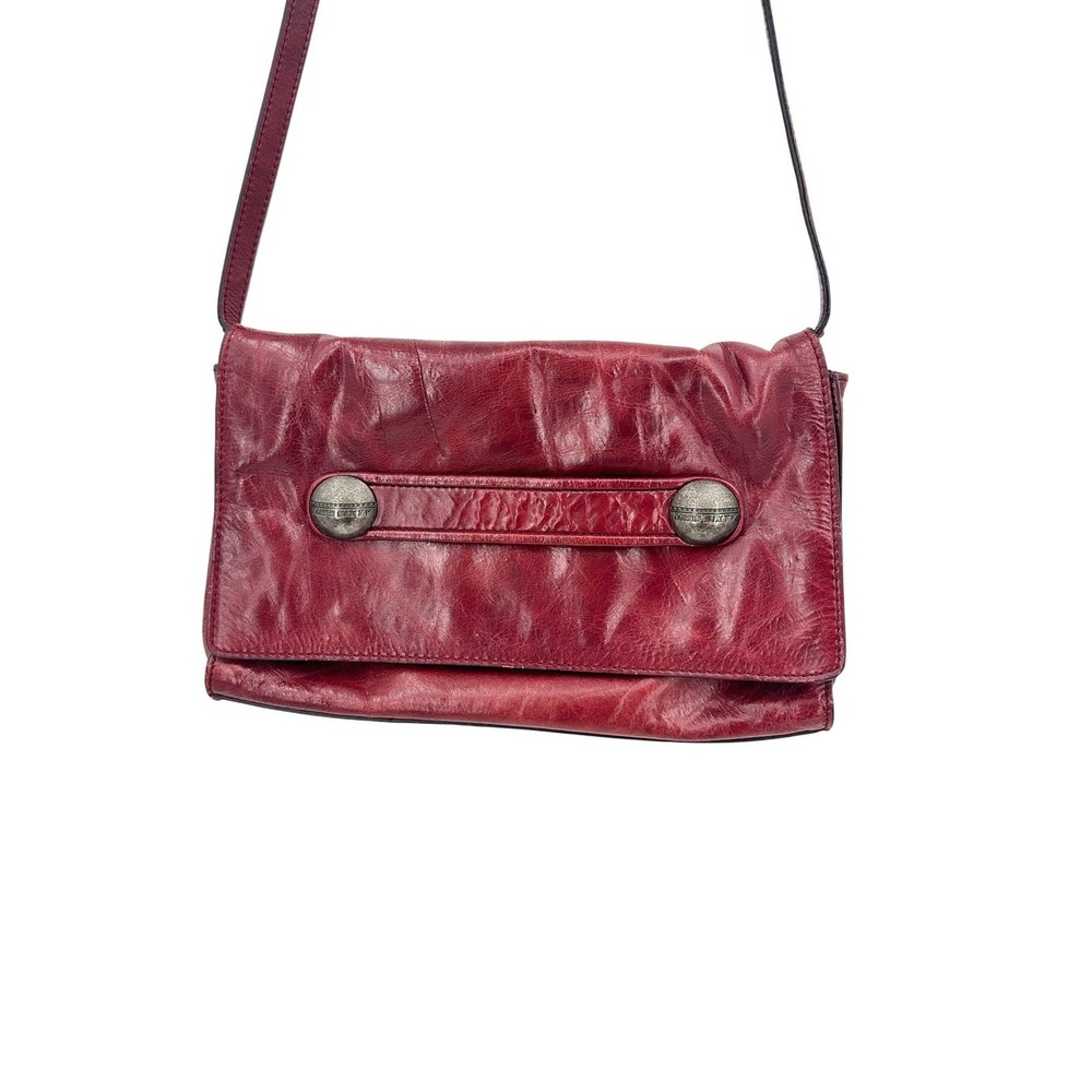 Miss Sixty Red Distressed Leather Crossbody Bag Y2K Grunge Moto Slouchy Clutch